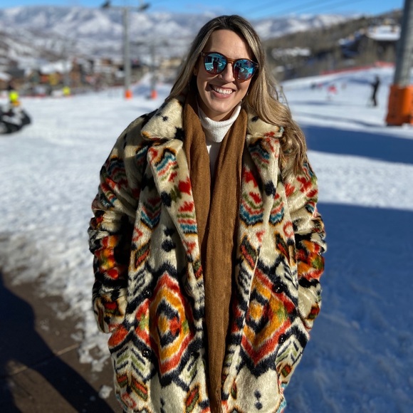 Carmella Aztec Faux Fur Coat 